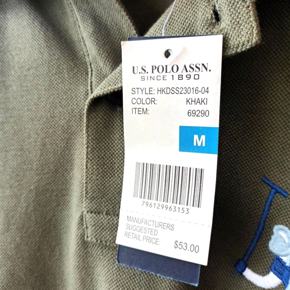 U.S Polo Assn Khaki Large Emblem Polo - Picture 5 of 8